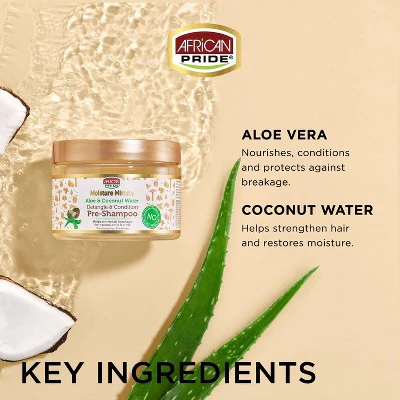 African Pride Moisture Miracle Aloe and Coconut Water Detangle and Condition Pre-Shampoo 12 fl oz - New - Image 6