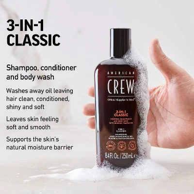 American Crew 3-in-1 Shampoo, Conditioner and Body Wash 15.2 fl oz - Imperfect Container - Image 4