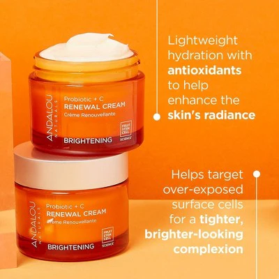Andalou Naturals Brightening Probiotic + Vitamin C Renewal Cream 1.7oz - Imperfect Box - Image 2