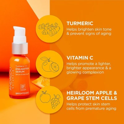 Andalou Naturals Brightening Turmeric and C Enlighten Serum 1.1 fl oz - New - Image 4