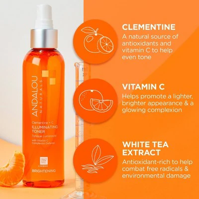 Andalou Naturals Clementine and Vitamin C Illuminating Toner 6 fl oz - New - Image 3