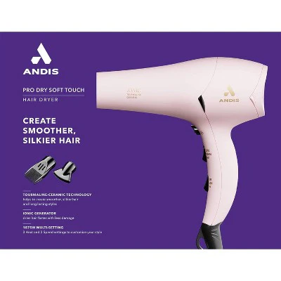 Andis Soft Touch Pro Dry Tourmaline Ionic Dryer Pink 1875 Watts - Imperfect Box - Image 7