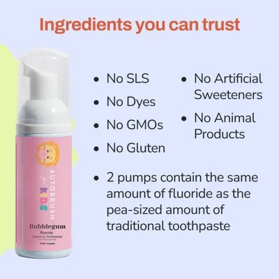 Autobrush Mint Fluoride Foaming Toothpaste 3.4oz - Imperfect Box - Image 2