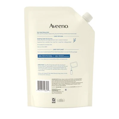 Aveeno Skin Relief Body Wash Refill 36 fl oz - Imperfect Container - Image 2