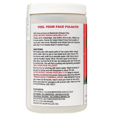 Aztec Secret Indian Healing Clay Deep Pore Cleansing Face & Body Mask, Natural Calcium Bentonite Clay 32oz - New - Image 2