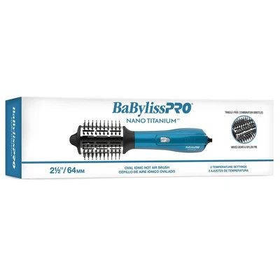 BaBylissPRO Nano Titanium 2.5 Oval Ionic Hot Air Brush Blue 600W - Imperfect Box - Image 6
