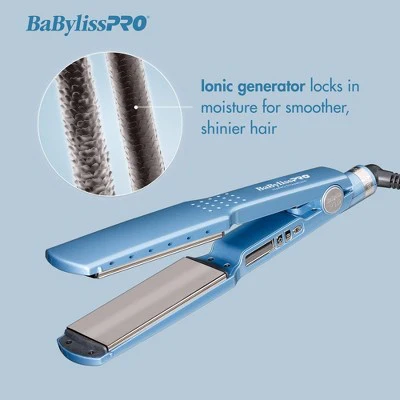 BaBylissPRO Nano Titanium Ionic Straightening Flat Iron Blue - Imperfect Box - Image 3