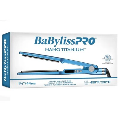 BaBylissPRO Nano Titanium Ionic Straightening Flat Iron Blue - Imperfect Box - Image 7
