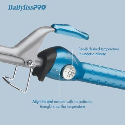 BaBylissPRO Nano Titanium Spring Curling Iron Blue 1.5" - Imperfect Box - Image 4