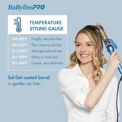 BaBylissPRO Nano Titanium Spring Curling Iron Blue 1.5" - Imperfect Box - Image 5
