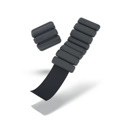 Bala Bangles 2pc Wrist & Ankle Weight Set Charcoal 2lb Adjustable Steel; Silicone Weights - Imperfect Box - Image 2
