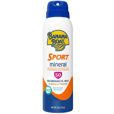 Banana Boat Sport Mineral C Sunscreen Spray SPF 50 5 oz - Imperfect Container