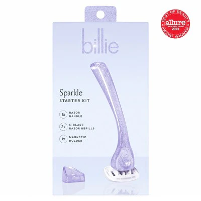 Billie Women's Sparkle Razor Kit 1 Handle + Magnetic Holder + 2 Blade Refills - Imperfect Box - Image 11