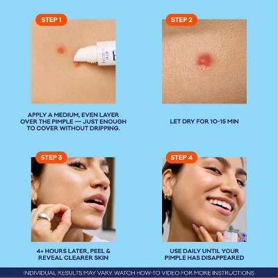 Biore Paint & Peel Liquid Pimple Patch Acne Spot Treatment with Salicylic Acid 0.50oz - Imperfect Box - Image 4