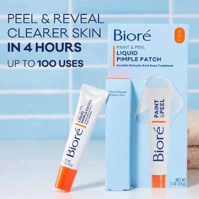 Biore Paint & Peel Liquid Pimple Patch Acne Spot Treatment with Salicylic Acid 0.50oz - Imperfect Box - Image 8