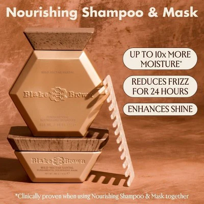 Blake Brown Fundamental Nourishing Mask Wild Nectar Santal Woody Floral Fragrance 8 oz - Imperfect Container - Image 3