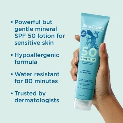 Blue Lizard Sensitive Mineral Sunscreen Lotion SPF 50+ 5 fl oz - Imperfect Container - Image 6