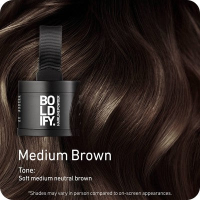 BOLDIFY Root Touch Up Powder with Brush Covers Grays Medium Brown - Imperfect Box - Image 2