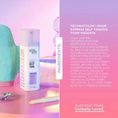 Bondi Sands Technocolor 1 Hour Express Self Tanning Foam Magenta 6.76 fl oz - New - Image 7