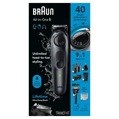 Braun All-In-One Style Kit Series-5 AiO5470 Rechargeable 9-in-1 Body Beard & Hair Trimmer - New - Image 2