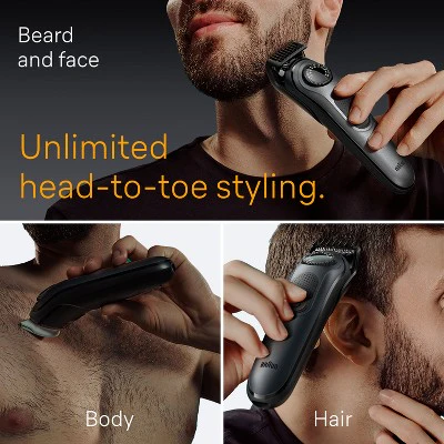 Braun All-In-One Style Kit Series-5 AiO5470 Rechargeable 9-in-1 Body Beard & Hair Trimmer - New - Image 3