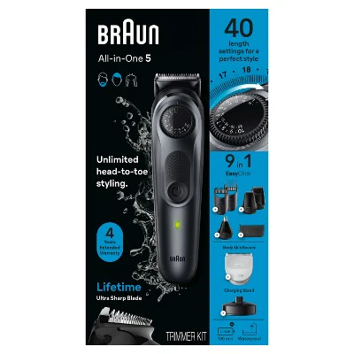 BRAUN ALL-IN-ONE STYLE KIT SERIES 5 AIO5490 RECHARGEABLE 9-IN-1 BODY, BEARD; HAIR TRIMMER - Imperfect Box - Image 7