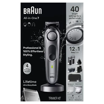 Braun Series 7 AiO7440 Rechargeable 12-in-1 Body, Beard & Hair Trimmer - Imperfect Box - Image 3