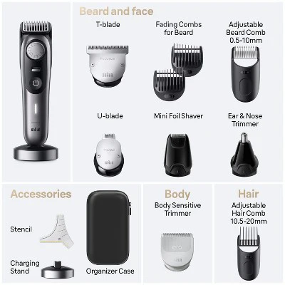 Braun Series 9 9440 All-In-One Style Kit 13-in-1 Grooming Kit with Beard Trimmer 13ct - Imperfect Box - Image 7