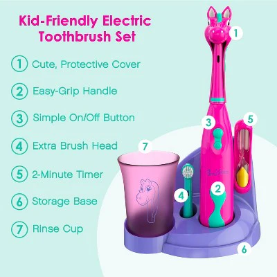 Brusheez Prancy the Pony Children's Electronic Kids Toothbrush Set - Imperfect Box - Image 4