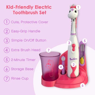 Brusheez Sparkle the Unicorn Kid's Electric Toothbrush Set - Imperfect Box - Image 4