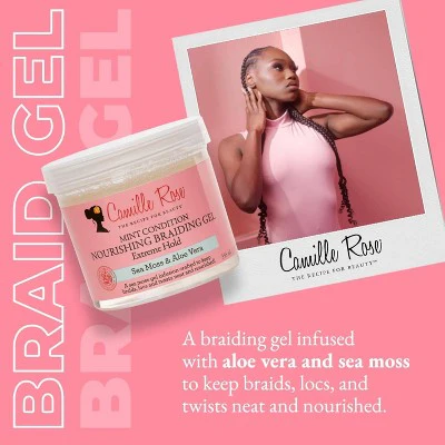 Camille Rose Mint Condition Nourishing Braiding Hair Gel 12oz - Imperfect Container - Image 3