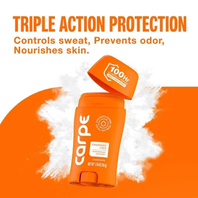 Carpe 100HR Sweat & Odor Control Antiperspirant Deodorant Fragrance Free 1.76oz - Imperfect Container - Image 4