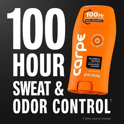 Carpe Men's 100H Sweat & Odor Control Antiperspirant Deodorant Bourbon Pepper 1.76oz - Imperfect Container - Image 3