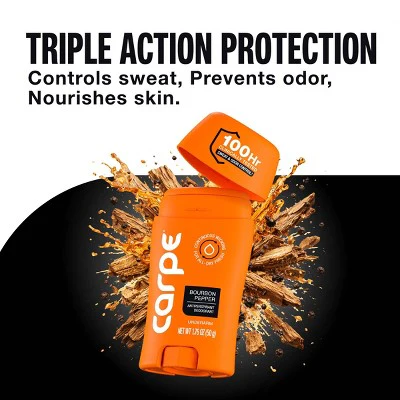 Carpe Men's 100H Sweat & Odor Control Antiperspirant Deodorant Bourbon Pepper 1.76oz - Imperfect Container - Image 4