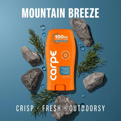 Carpe Men's 100HR Sweat & Odor Control Antiperspirant Deodorant Mountain Breeze 1.76oz - Imperfect Container - Image 2