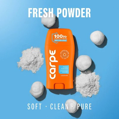 Carpe Women's 100HR Sweat & Odor Control Antiperspirant Deodorant Fresh Powder 1.76oz - Imperfect Container - Image 2