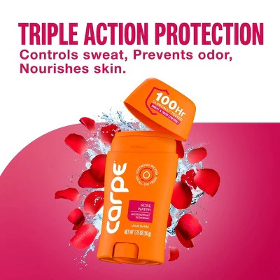 Carpe Women's 100HR Sweat & Odor Control Antiperspirant Deodorant Rose Water 1.76oz - Imperfect Container - Image 4