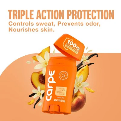 Carpe Women's 100HR Sweat & Odor Control Antiperspirant Deodorant Vanilla Peach 1.76oz - Imperfect Container - Image 4