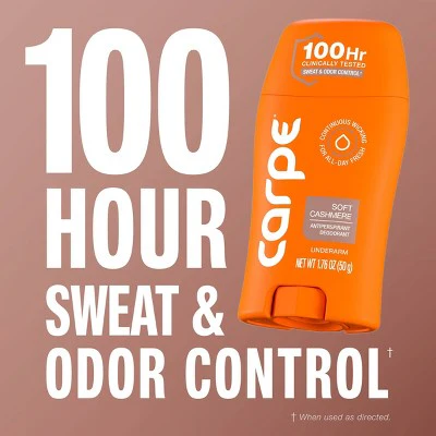 Carpe Women's 100H Sweat & Odor Control Deodorant Soft Cashmere 1.76oz - Imperfect Container - Image 3