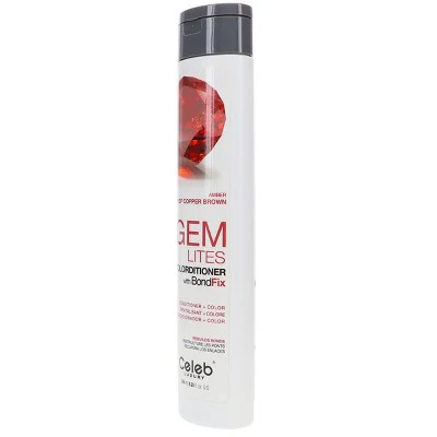 Celeb Luxury Gem Lites Colorditioner with BondFix Amber Deep Copper Brown 8.25 oz - New - Image 2