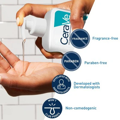 CeraVe Acne Face Cleanser with 2% Salicylic Acid and Purifying Clay for Oily Skin 8 fl oz - Imperfect Container - Image 4