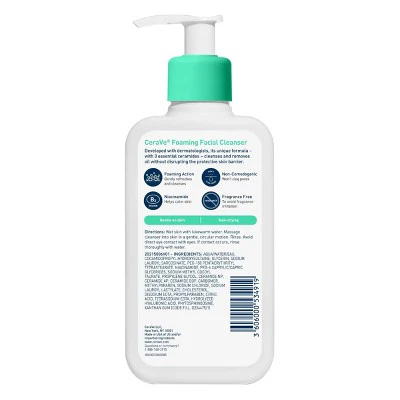CeraVe Foaming Face Wash with Hyaluronic Acid and Niacinamide 8 fl oz - Imperfect Container - Image 2