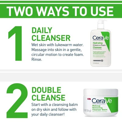 CeraVe Hydrating Cream-to-Foam Face Wash Hyaluronic Acid Normal to Dry Skin 8oz - New - Image 5