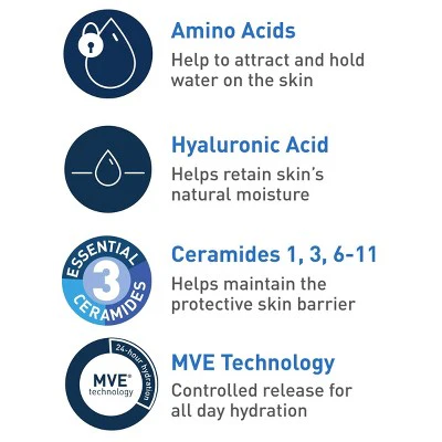 CeraVe Hydrating Cream-to-Foam Face Wash Hyaluronic Acid Normal to Dry Skin 8oz - New - Image 7