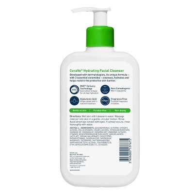 CeraVe Hydrating Face Wash with Hyaluronic Acid and Glycerin 16 fl oz - New - Image 2