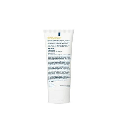 CeraVe Hydrating Mineral Face Sunscreen Lotion & SPF 30 2.5oz - Imperfect Box - Image 9