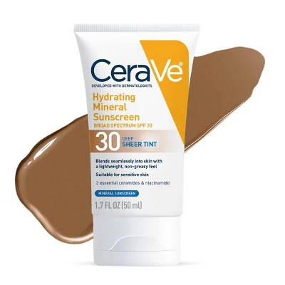 CeraVe Hydrating Mineral Tinted Face Lotion SPF 30 Deep 1.7 fl oz - Missing Box - Image 2