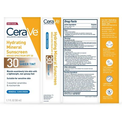 CeraVe Hydrating Mineral Tinted Face Lotion SPF 30 Deep 1.7 fl oz - Missing Box - Image 9