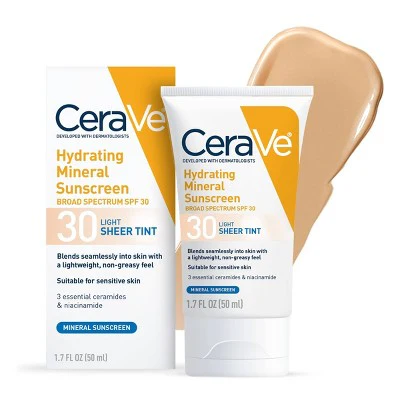 CeraVe Hydrating Mineral Tinted Face Lotion SPF 30 Light 1.7 fl oz - Imperfect Box - Image 10