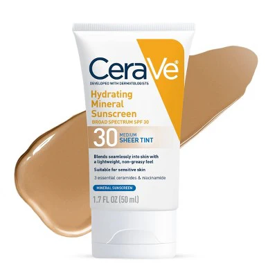 CeraVe Hydrating Mineral Tinted Face Lotion SPF 30 Medium 1.7 fl oz - Missing Box - Image 2
